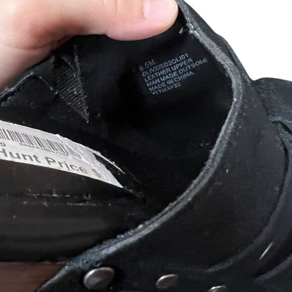 Splendid Black Leather Studded Olive Clogs 8.5 - Picture 6 of 6